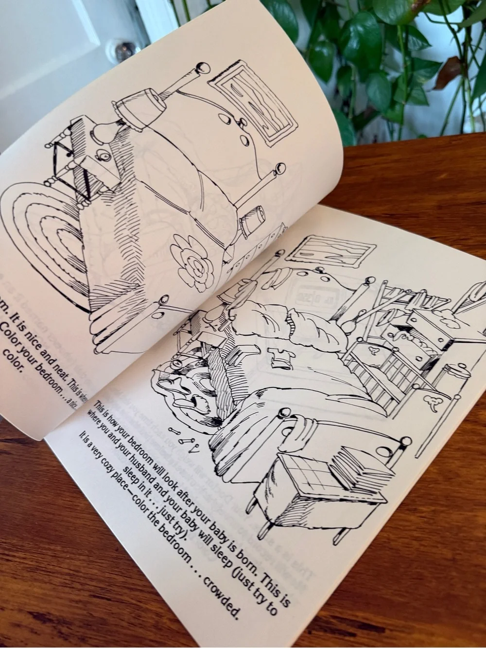 Pink & Yellow Coloring Book for Pregnant Mothers to Be vintage ivory tower